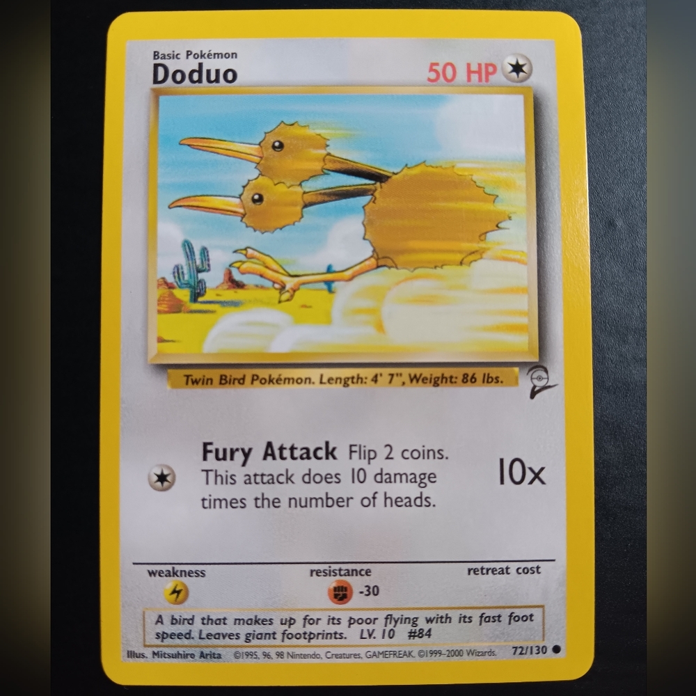 Doduo Pokemon Card - Base Set 2 - NO. 72/130 Common Non-Holo